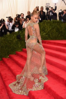 Beyonce leaves very little to the imagination in this Givenchy dress at the 2015 Met Gala