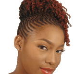Zig Zag corn rows with a curly twist finish